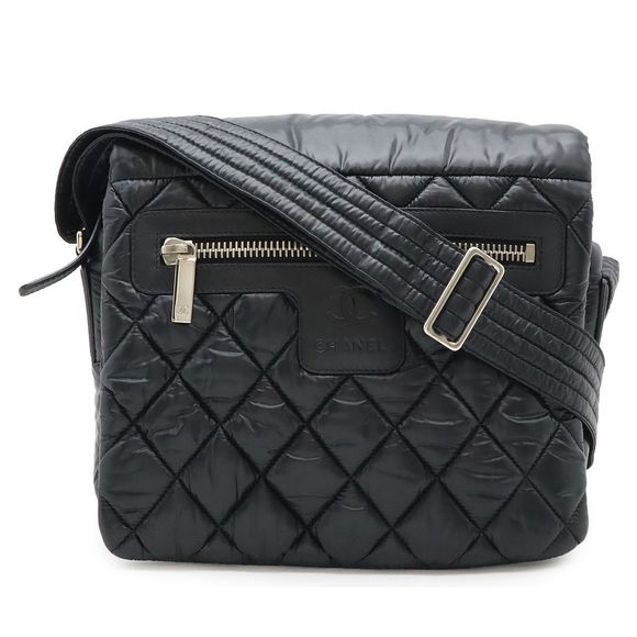 Chanel Coco Cococoon Matelasse Small Messenger Shoulder Bag Diagonal Nylon - Picture 1 of 9
